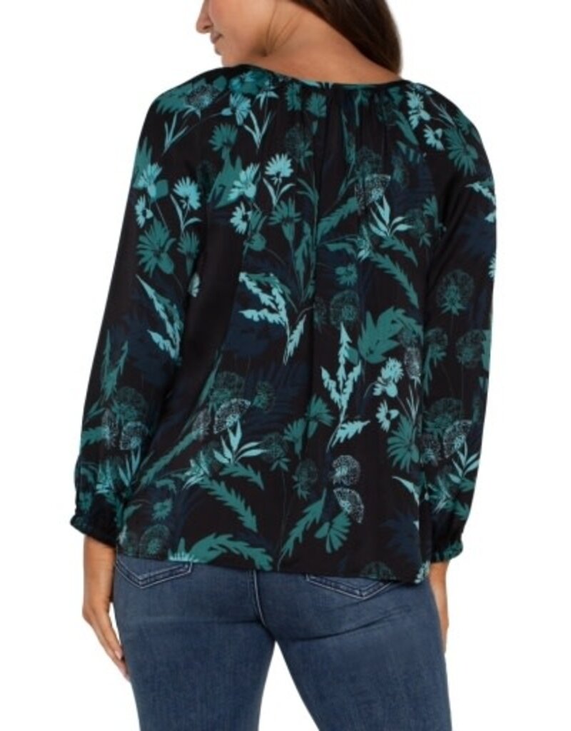 Liverpool Los Angeles Liverpool Long Sleeve Shirred Woven Blouse