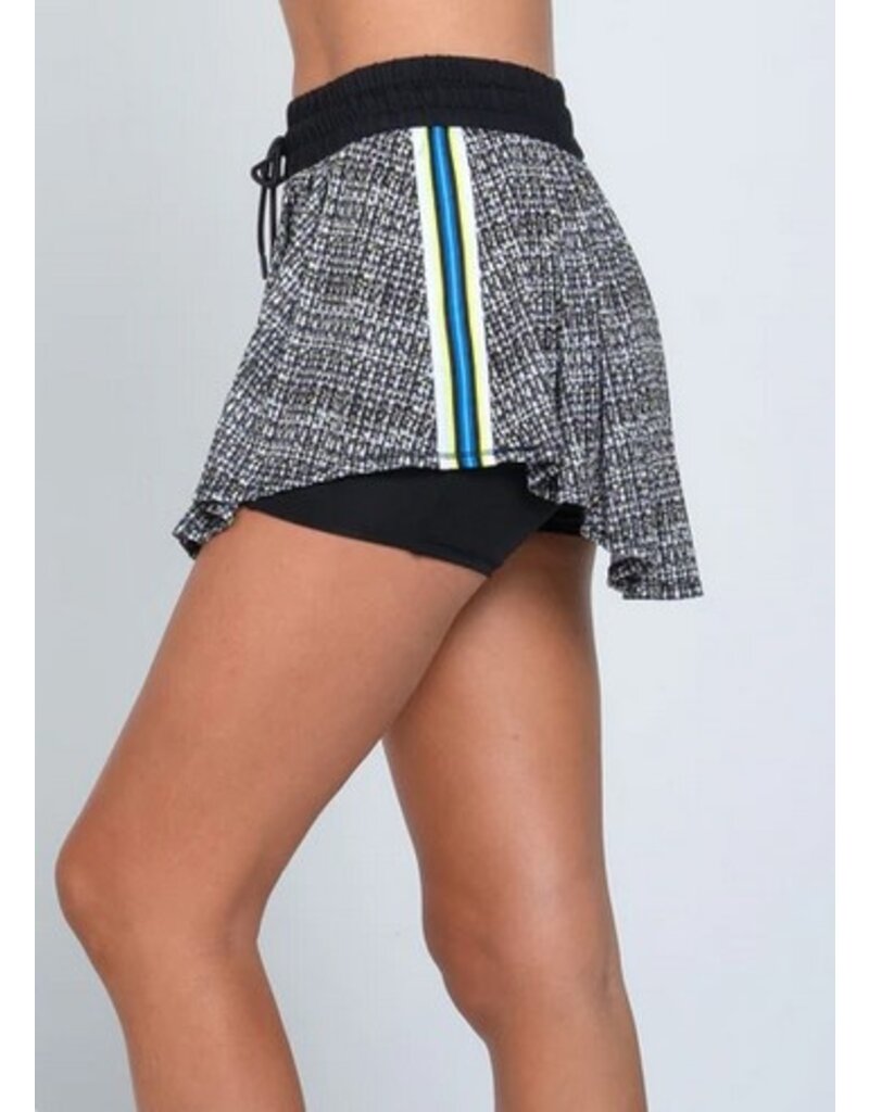 Lucky In Love Lucky In Love High Waist Skort Boucle Black