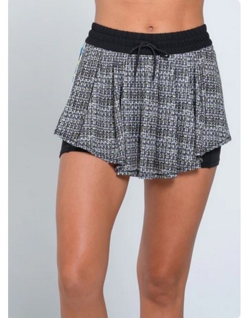 Lucky In Love Lucky In Love High Waist Skort Boucle Black