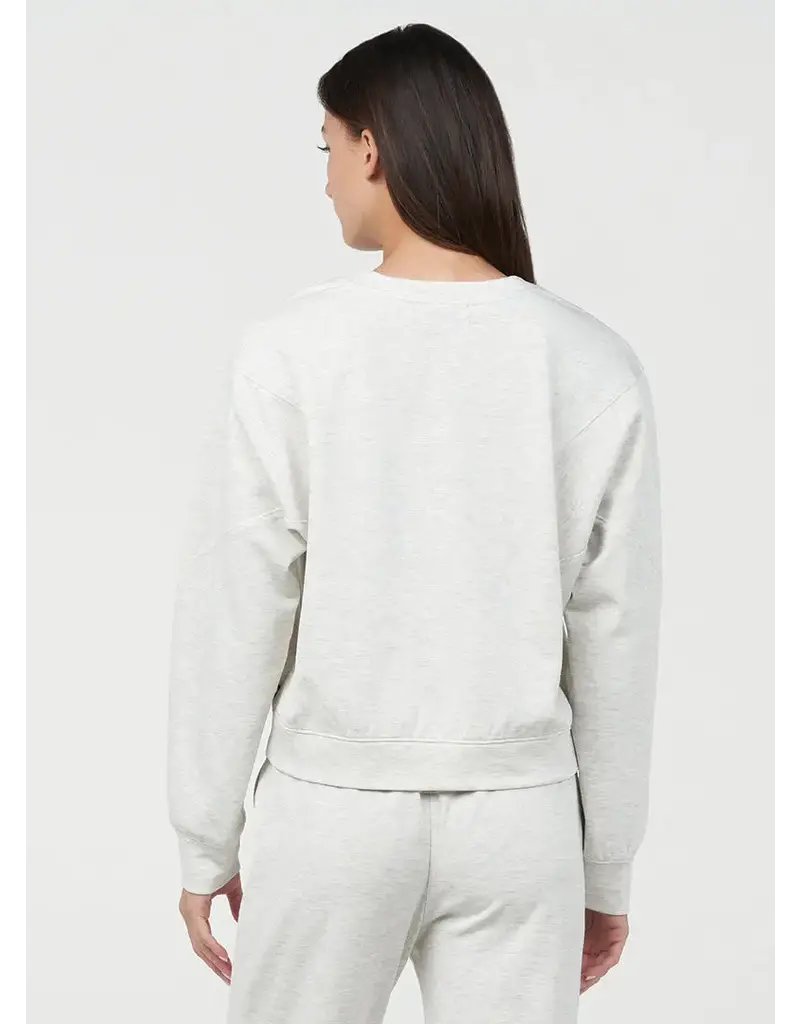 Thrive Societe Thrive Societe Brushed Luxe Sweatshirt Heather White