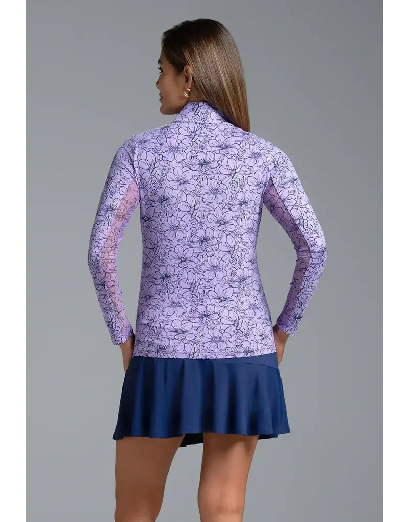 IBKul IBKul Diana Long Sleeve Mock Lavender/Navy