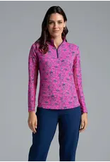 IBKul IBKul Diana Long Sleeve Mock Hot Pink/Navy