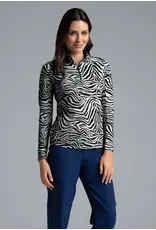 IBKul IBKul Cecilia Long Sleeve Mock Black/White