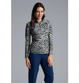 IBKul IBKul Cecilia Long Sleeve Mock Black/White