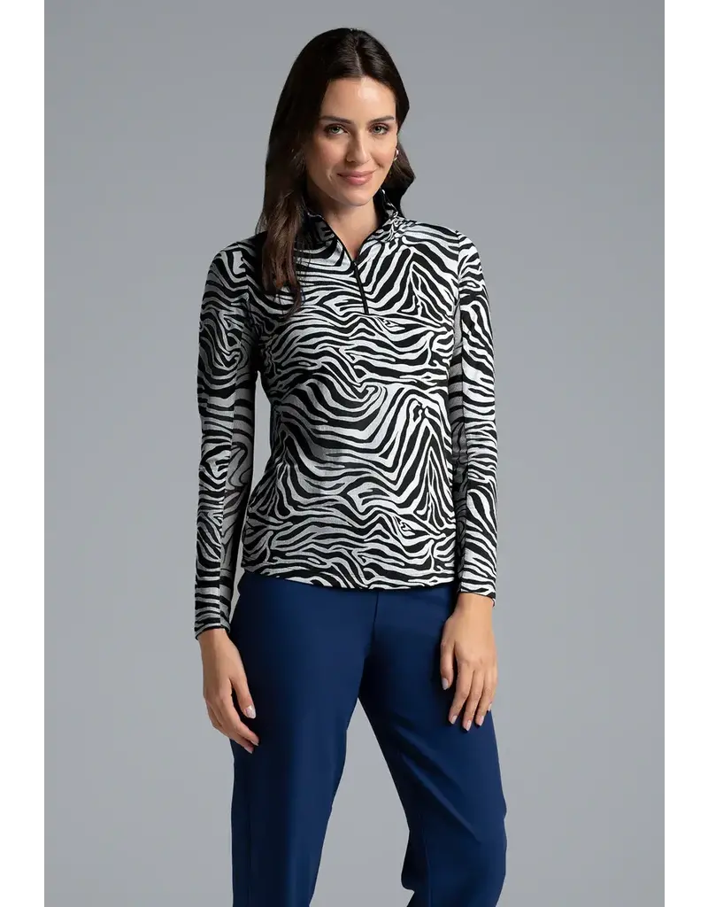 IBKul IBKul Cecilia Long Sleeve Mock Black/White