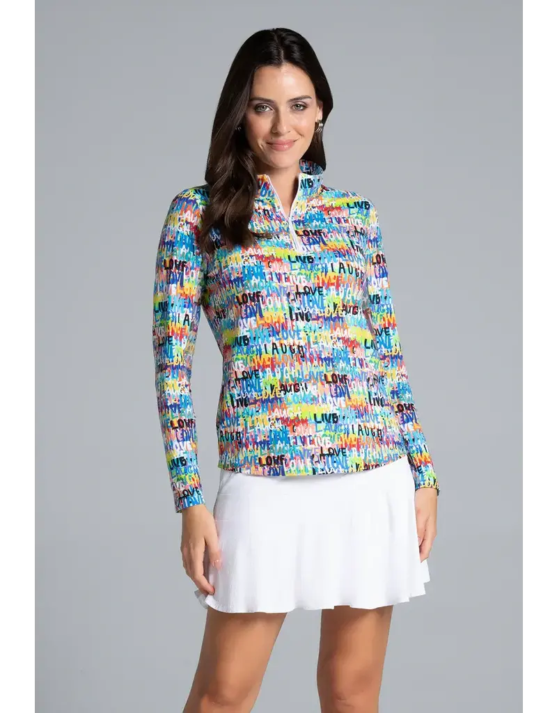 IBKul IBKul Live Love Laugh Long Sleeve Mock Multi
