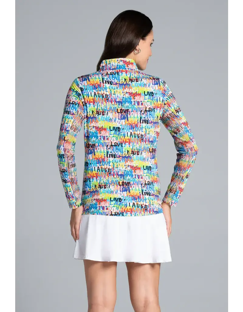 IBKul IBKul Live Love Laugh Long Sleeve Mock Multi