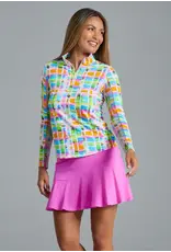 IBKul IBKul Tatiana Long Sleeve Mock Hot Pink
