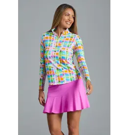 IBKul IBKul Tatiana Long Sleeve Mock Hot Pink