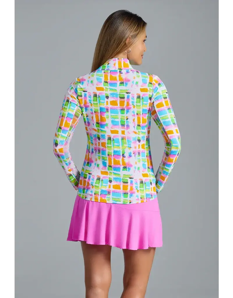 IBKul IBKul Tatiana Long Sleeve Mock Hot Pink
