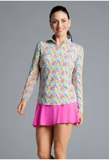 IBKul IBKul Game On Long Sleeve Mock Raspberry/Turq