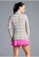 IBKul IBKul Game On Long Sleeve Mock Raspberry/Turq