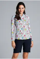 IBKul IBKul Millie Long Sleeve Mock Watermelon