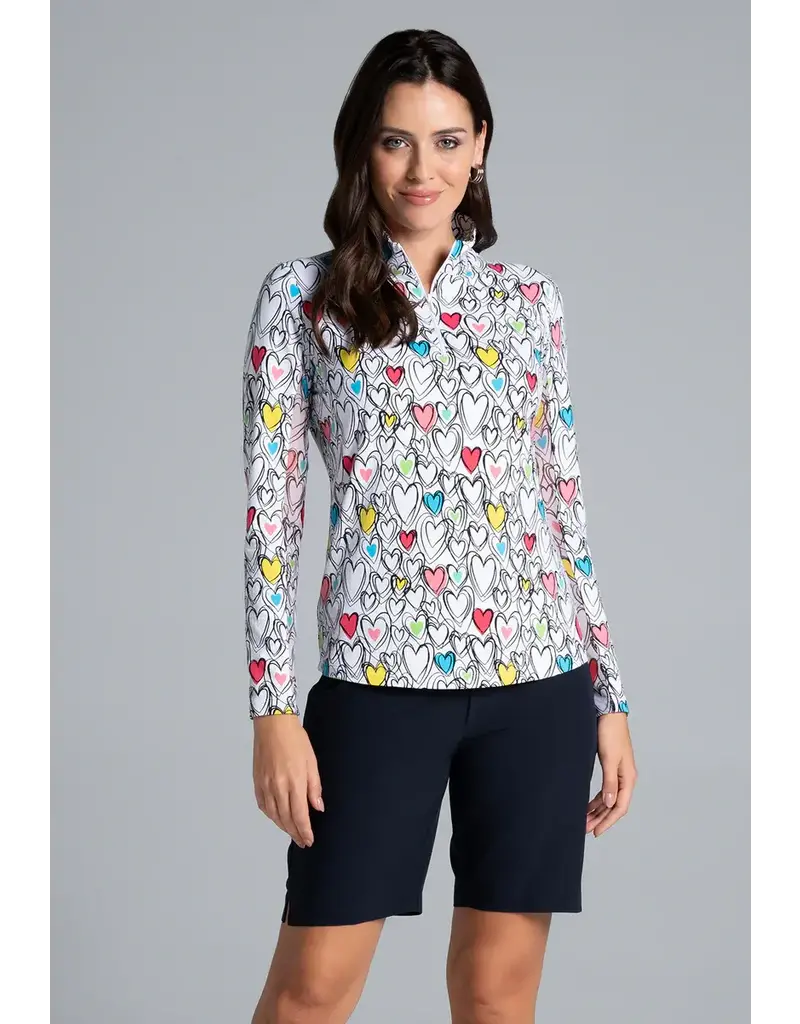 IBKul IBKul Millie Long Sleeve Mock Watermelon