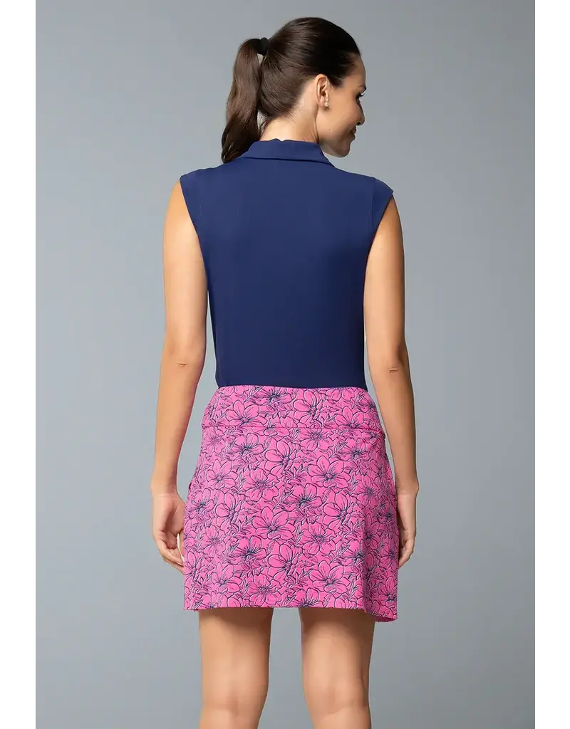 IBKul IBKul Diana 17.5" Layered Skort Hot Pink/Navy
