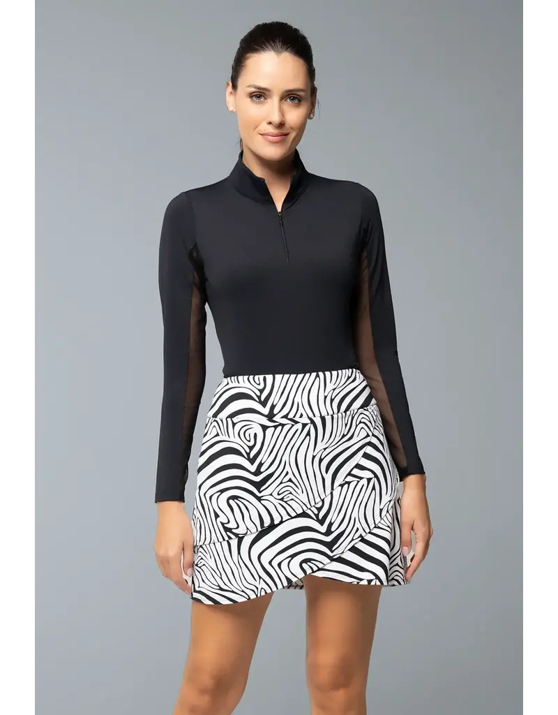 IBKul IBKul Cecilia 17.5" Layered Skort Black/White