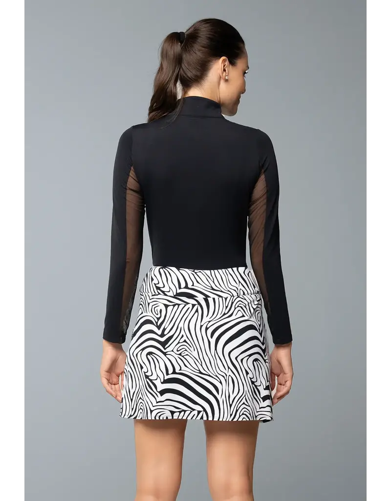 IBKul IBKul Cecilia 17.5" Layered Skort Black/White