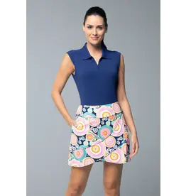 IBKul IBKul Leona 17.5" Layered Skort Navy Multi