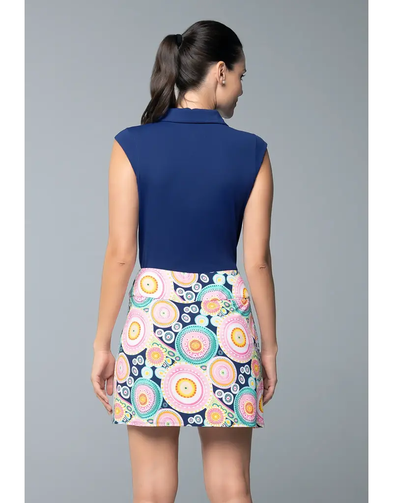 IBKul IBKul Leona 17.5" Layered Skort Navy Multi
