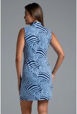 IBKul IBKul Cecilia Sleeveless Zip Mock Dress Navy/Peri