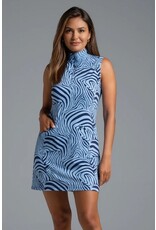 IBKul IBKul Cecilia Sleeveless Zip Mock Dress Navy/Peri