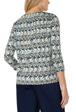 Liverpool Los Angeles Liverpool 3/4 Sleeve Shirred Detail Knit Top