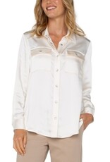Liverpool Los Angeles Liverpool Longline Shacket Sweet Cream