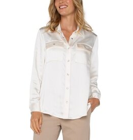 Liverpool Los Angeles Liverpool Longline Shacket Sweet Cream