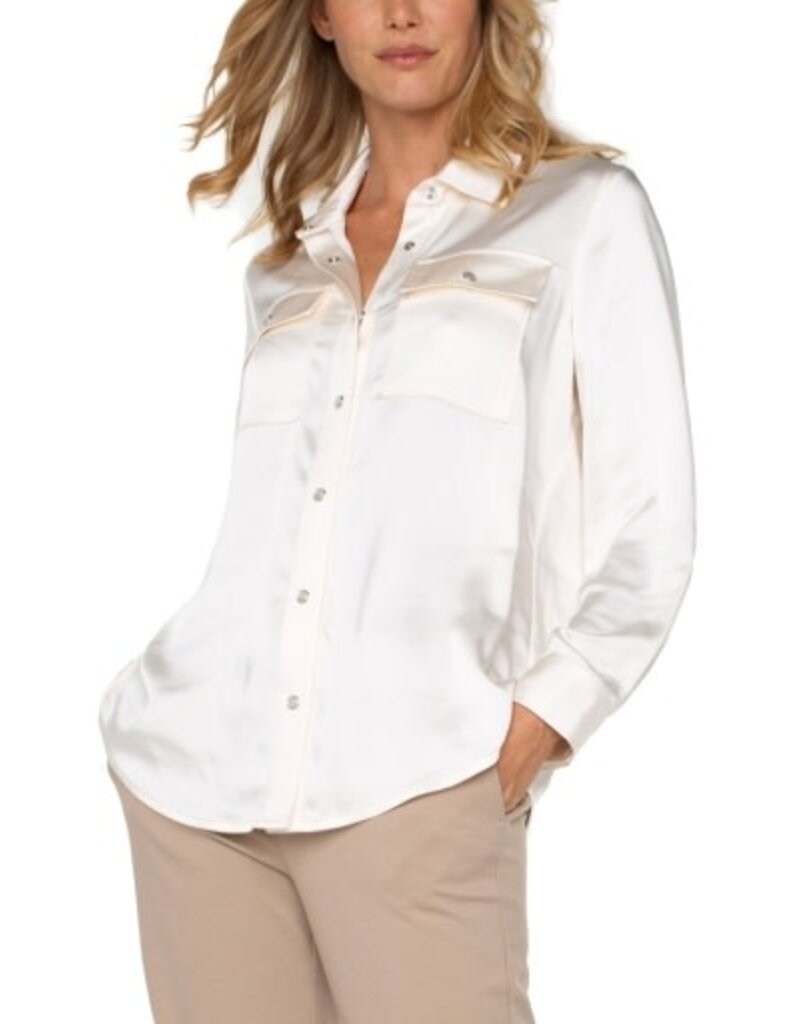 Liverpool Los Angeles Liverpool Longline Shacket Sweet Cream