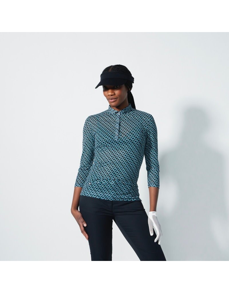 Daily Sports Daily Sports Valente Mesh 3/4 Sleeve Polo Geo Tribe