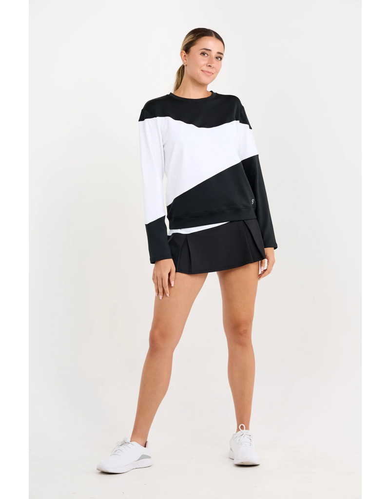 Sofibella Sofibella Monochrome Long Sleeve Top Black/White