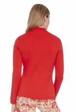 Swing Control Swing Control Zippered Long Sleeve Modal Top Fiery Red