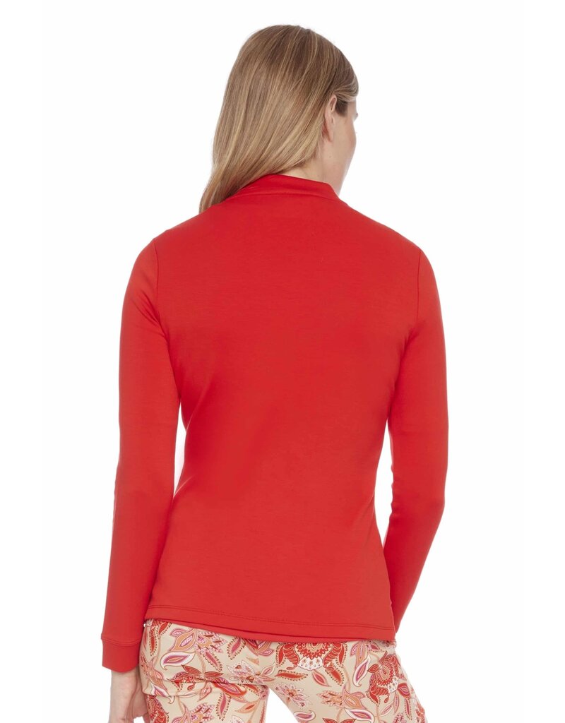Swing Control Swing Control Zippered Long Sleeve Modal Top Fiery Red