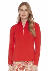 Swing Control Swing Control Zippered Long Sleeve Modal Top Fiery Red