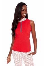 Swing Control Swing Control Links Sleeveless Zippered Velocity Top Fiery Red