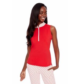 Swing Control Swing Control Links Sleeveless Zippered Velocity Top Fiery Red