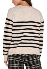 Liverpool Los Angeles Liverpool Long Sleeve Crew Neck Dropped Shoulder Sweater Stripe