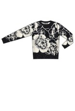 Liverpool Los Angeles Liverpool Long Sleeve Crew Neck Sweater Black & White Floral