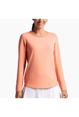 IBKul IBKul Solid Long Sleeve Crew with Mesh Peach