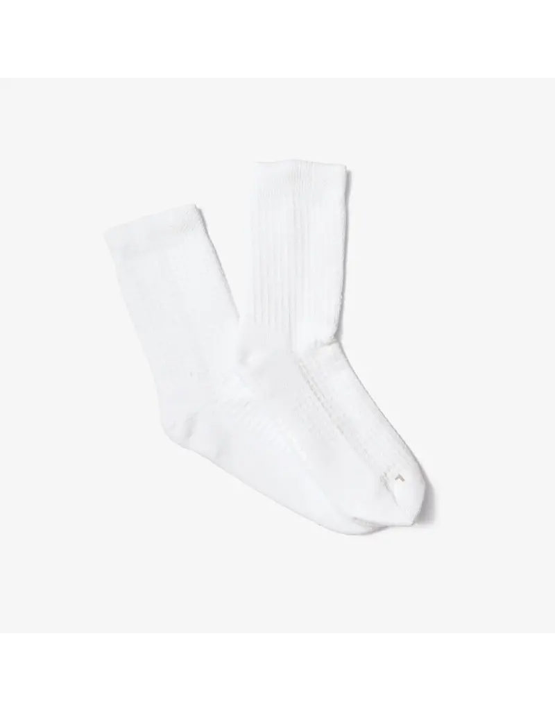 Lusso Cloud Lusso Waffle Cloud Crew Sock 3 Pack White