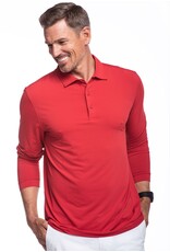 IBKul IBKul Solid Long Sleeve Polo Red