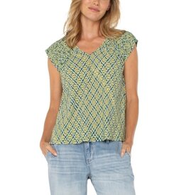 Liverpool Los Angeles Liverpool Short Sleeve Dolman Tie Back Knit Top
