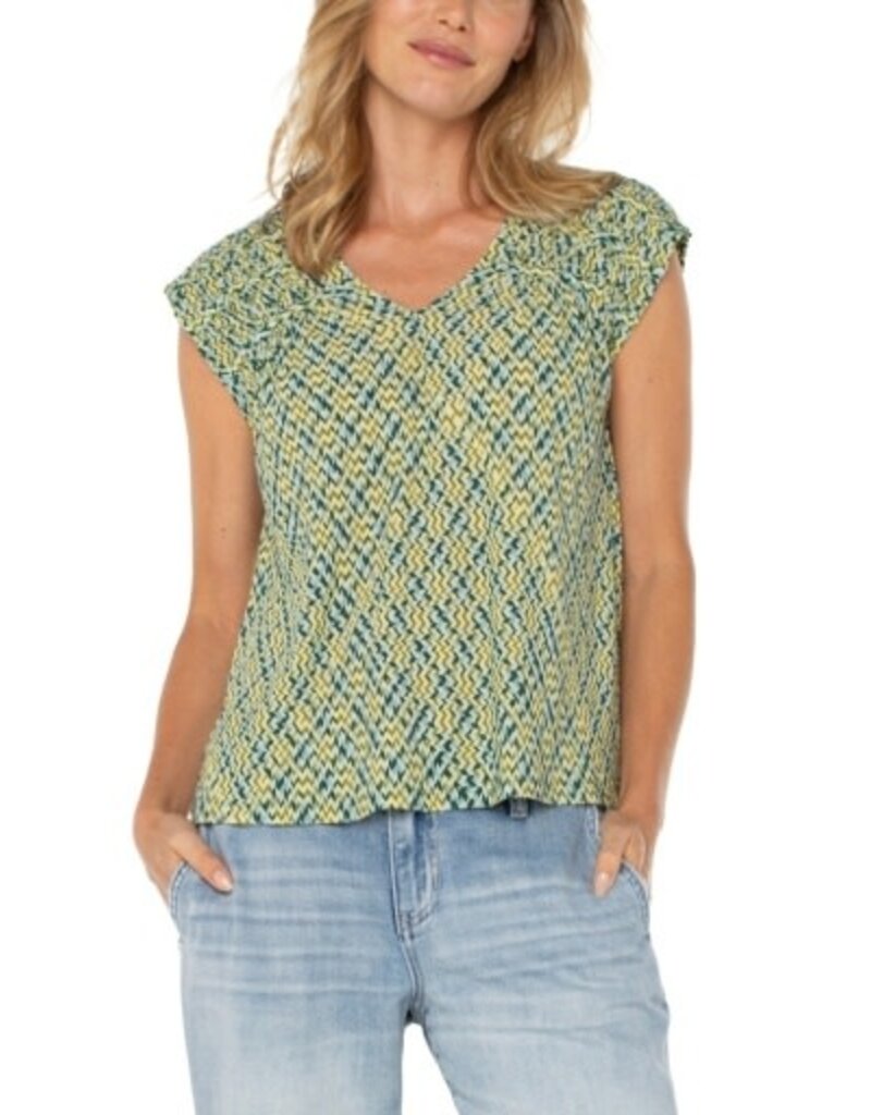 Liverpool Los Angeles Liverpool Short Sleeve Dolman Tie Back Knit Top