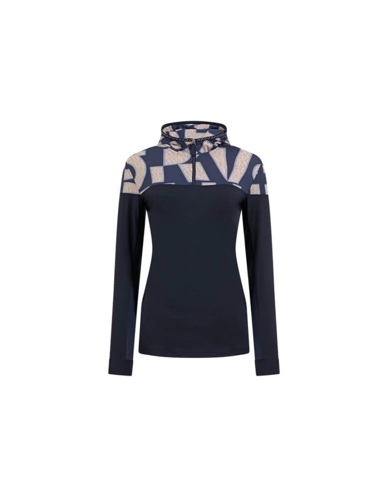 Chervo Polvere Long Sleeve 1/4 Zip with Hood Timeless Navy