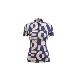 Chervo Alveare Short Sleeve 1/4 Button Up Timeless Navy