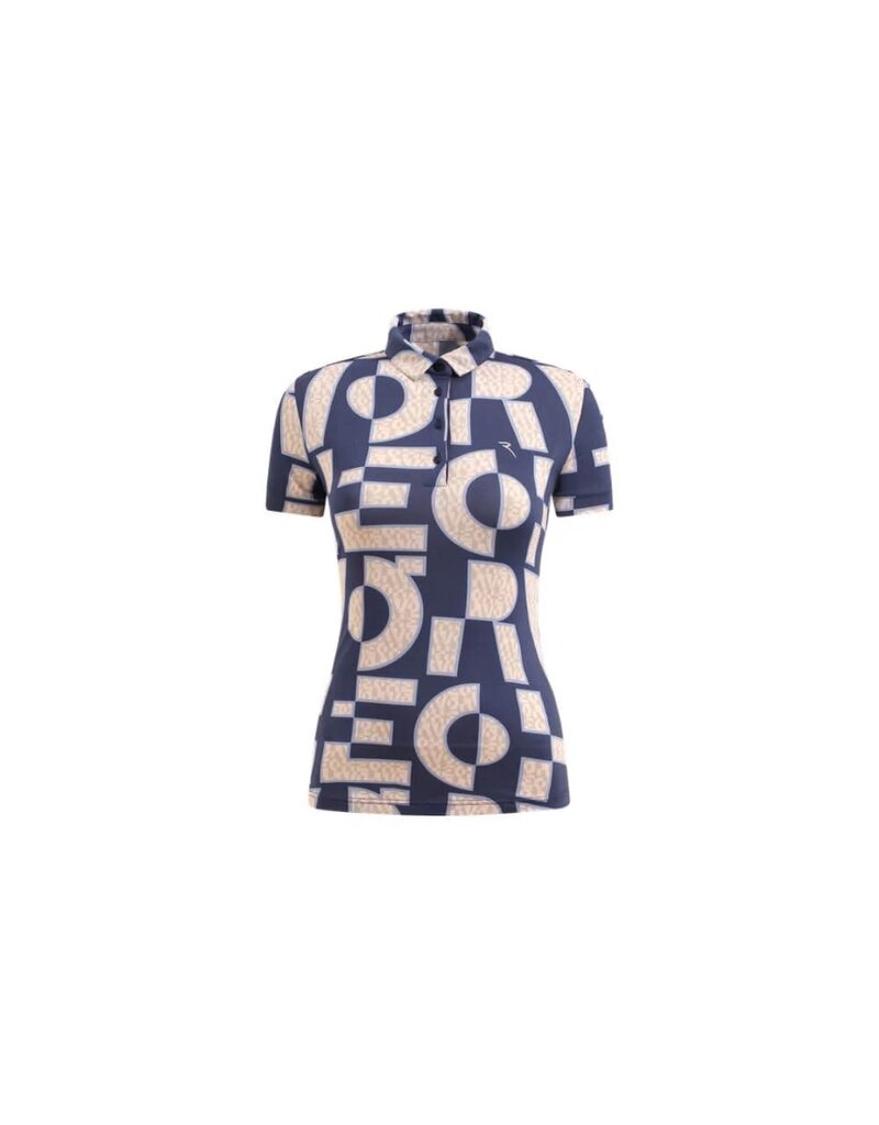 Chervo Alveare Short Sleeve 1/4 Button Up Timeless Navy