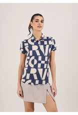 Chervo Alveare Short Sleeve 1/4 Button Up Timeless Navy