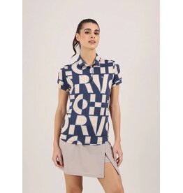 Chervo Alveare Short Sleeve 1/4 Button Up Timeless Navy
