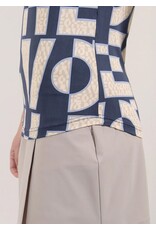 Chervo Alveare Short Sleeve 1/4 Button Up Timeless Navy