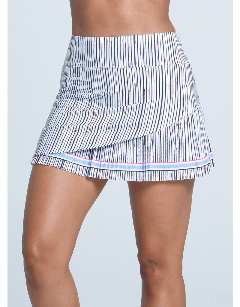 Lucky In Love Lucky In Love Peek A Blue Pleated Skort 14" White